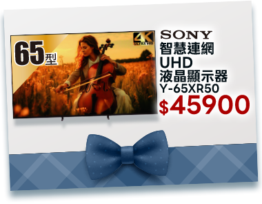 SONY智慧連網UHD液晶顯示器Y-65XR50