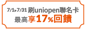 聯名卡享17%回饋