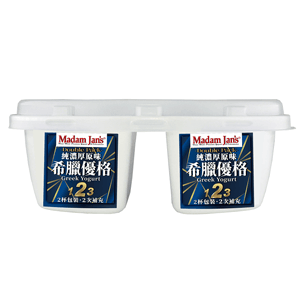 【Madam Jans】100%純鮮奶濾製全脂希臘優格90g*2*7組(共14入)