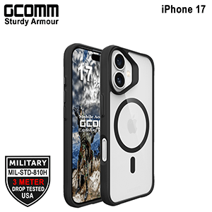 【GCOMM】iPhone18/17ProMax/Pro/Air 3米軍規磁吸防摔殼SturdyArmourMagSafe兼容硬石黑