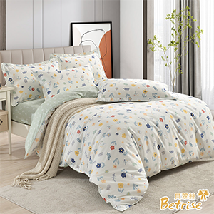 【Betrise】100%精梳純棉兩用被床包組