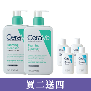 【適樂膚】溫和泡沫潔膚露 473ml*2+水楊酸煥膚淨嫩潔膚露30ml*4