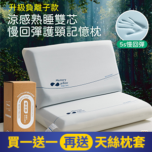 【Betrise】升級負離子款雙芯慢回彈護頸記憶枕