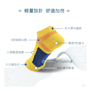 【貝柔Peilou】輕量足弓護足船型男/女襪