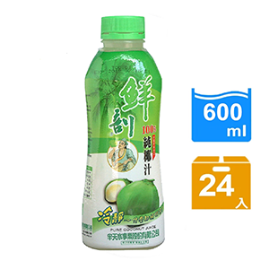 【半天水】鮮剖100%純椰汁600ml 24瓶 免運