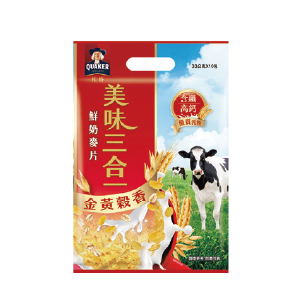 桂格美味三合一(金黃穀香減糖/濃郁巧克力/金黃穀香/嚴選牛乳)(28∼33克)x10