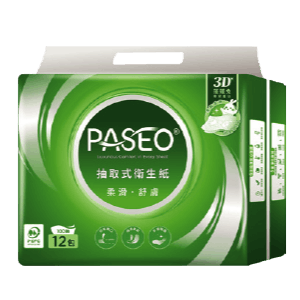PASEO柔滑舒膚抽取式衛生紙PEFC