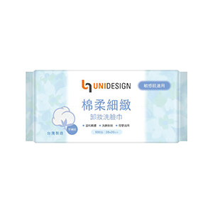 UNIDESIGN棉柔細緻卸妝洗臉巾100抽